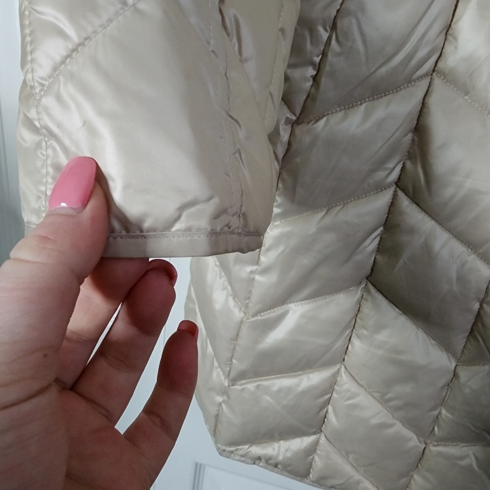 Kenneth Cole New York Hooded Chevron Quilted Puffer Coat Sz L - Picture 11 of 16